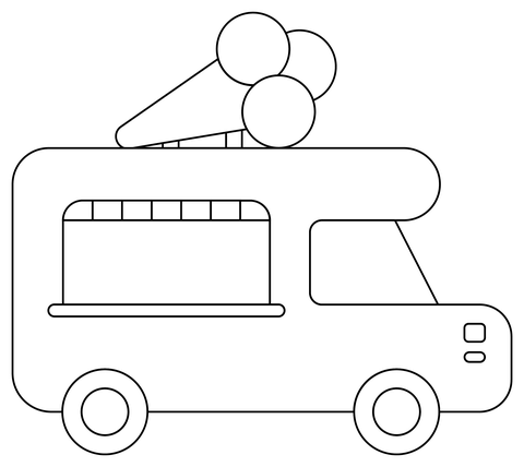 Ice cream truck coloring page free printable coloring pages