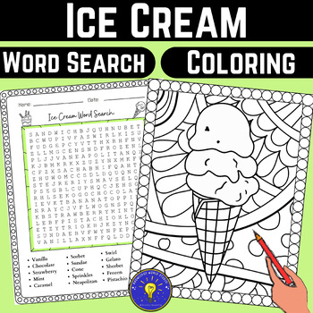 Ice cream day activities word search