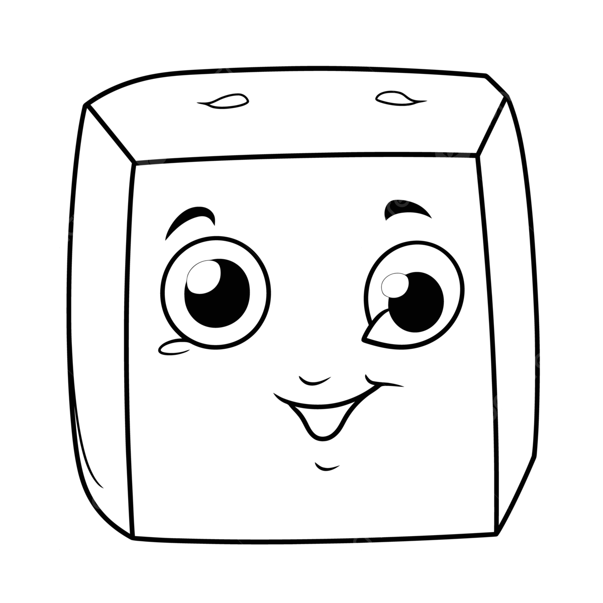 Ic book face in the shape of a cubes coloring page outline sketch drawing vector ice cube drawing ice cube outline ice cube sketch png and vector with transparent background for free