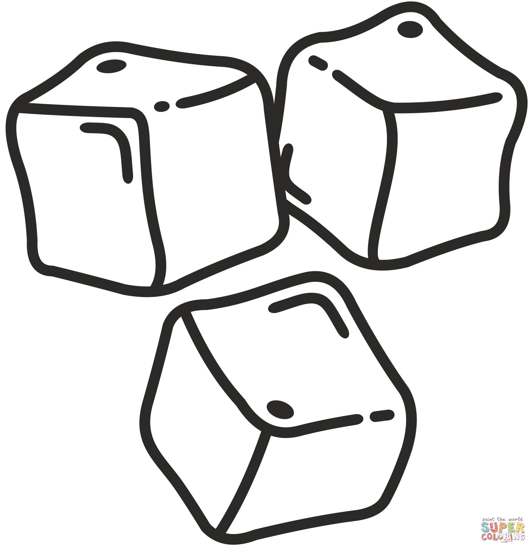 Ice cube coloring page free printable coloring pages