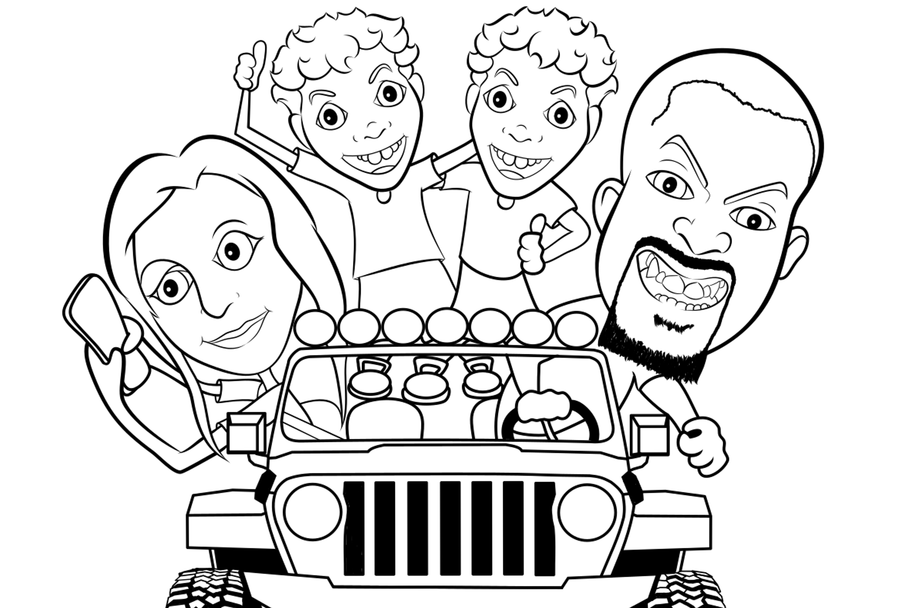 Coloring book page i did in inkscape for a bud and his family rinkscape