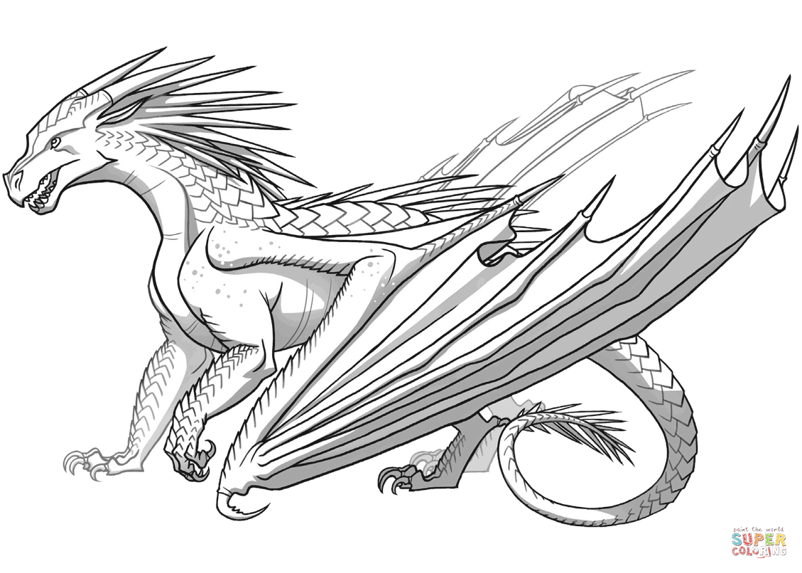 Icewing dragon from wings of fire coloring page free printable coloring pages