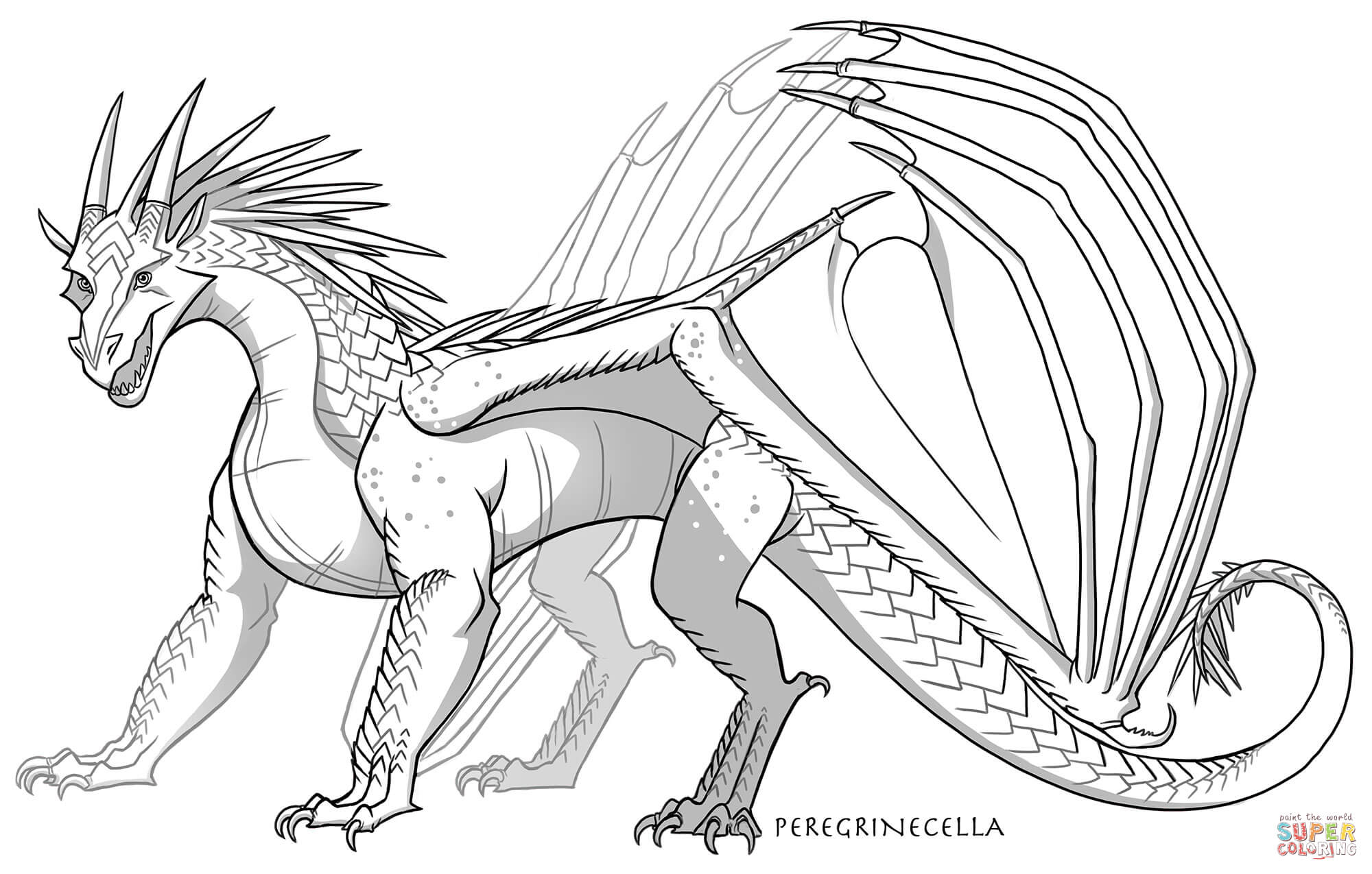 Icewing dragon coloring page free printable coloring pages