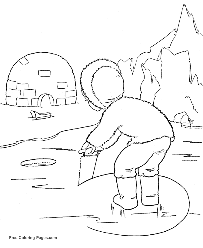 Winter coloring sheets