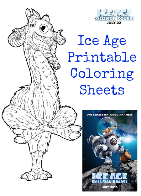 Ice age collision course printable coloring sheets