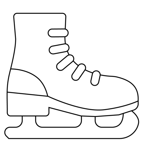 Ice skate emoji coloring page free printable coloring pages