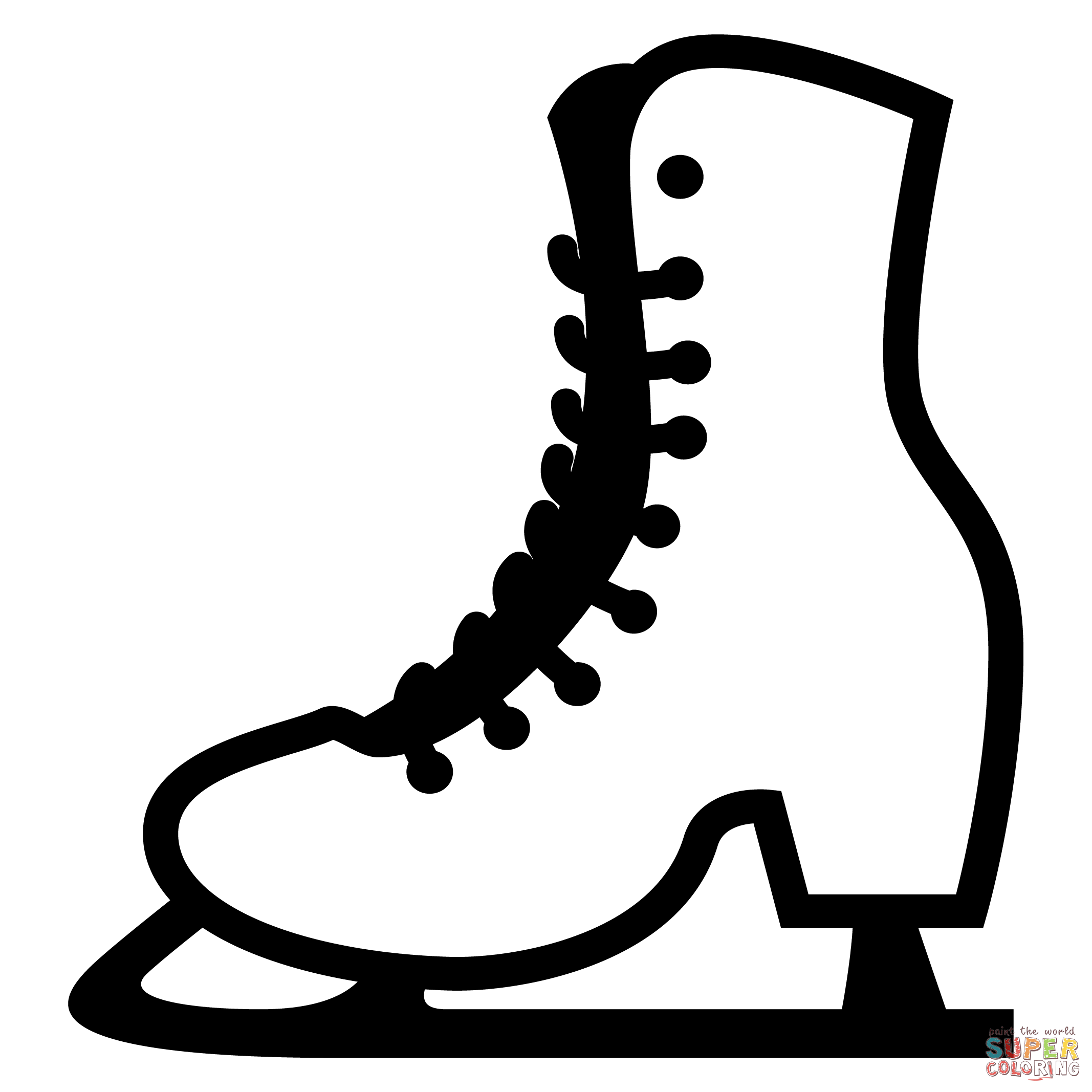 Ice skate emoji coloring page free printable coloring pages