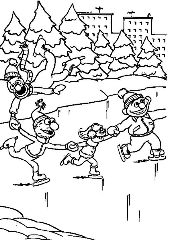 Ice skating coloring pages