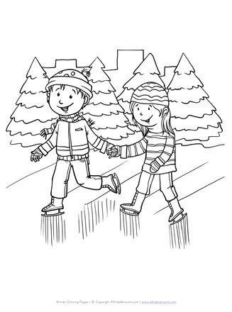 Ice skating coloring page all kids network