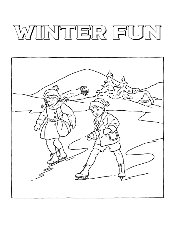 Ice skating coloring pages