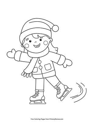 Girl ice skating coloring page â free printable pdf from