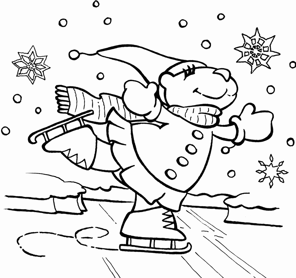 Ice skating coloring pages