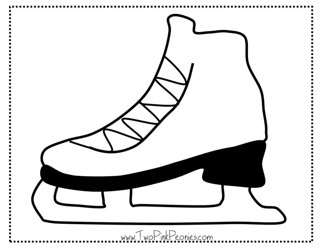 Printable ice skate template free instant pdf download