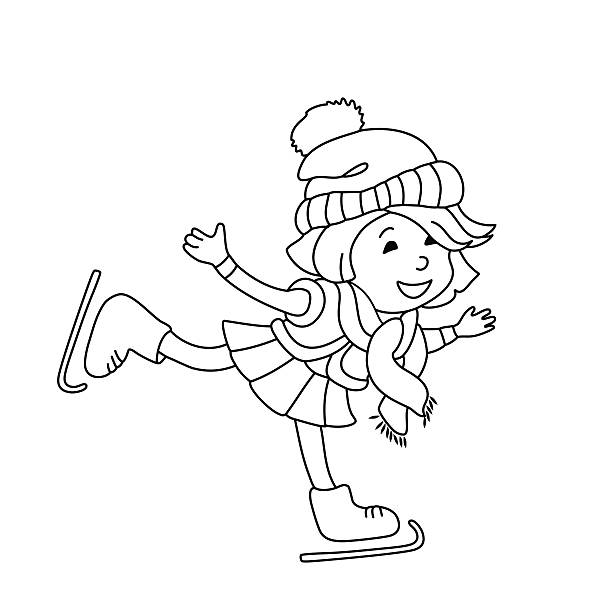 Coloring book ice skating stock illustrations royalty