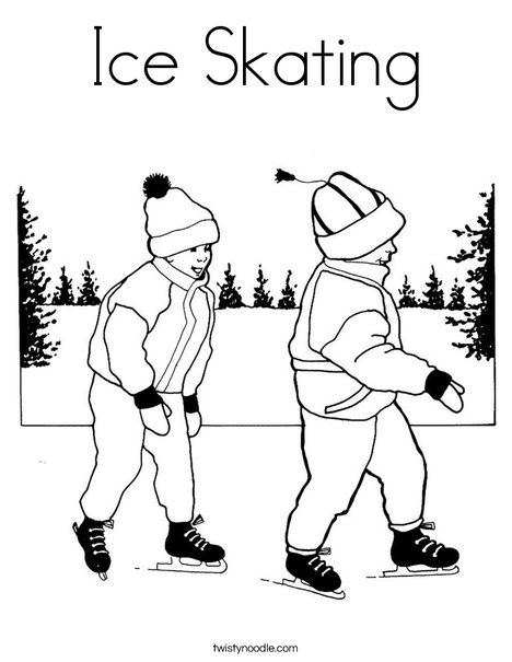 Ice skating coloring page