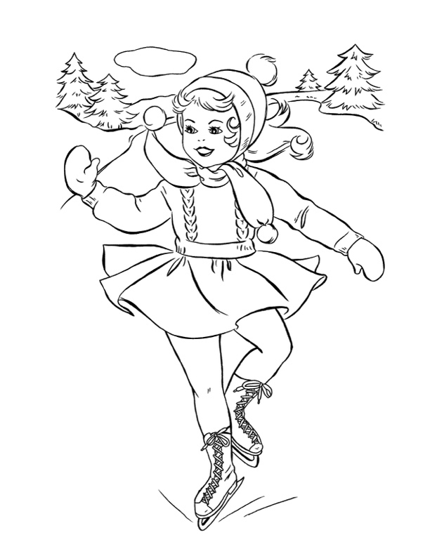 Ice skating coloring pages