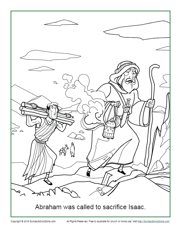 Abraham was called to sacrifice isaac coloring page
