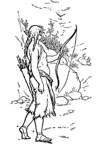 Esau out hunting coloring page free printable coloring pages
