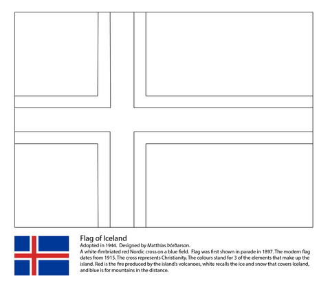 Flag of iceland coloring page free printable coloring pages