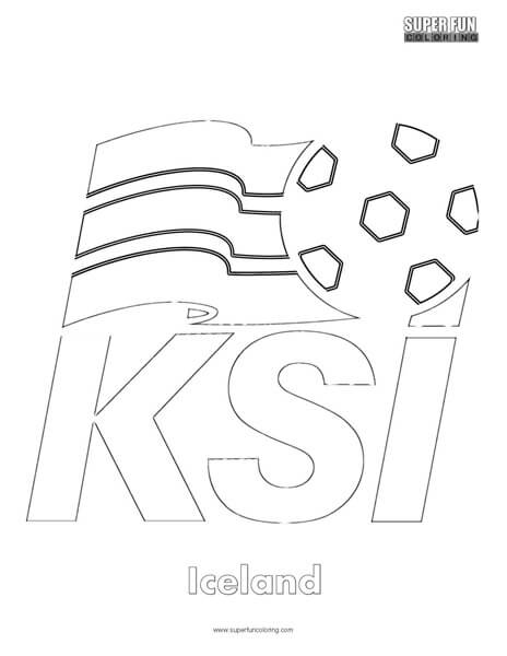 Iceland football coloring page