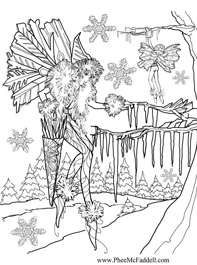 Hanging icicles coloring page