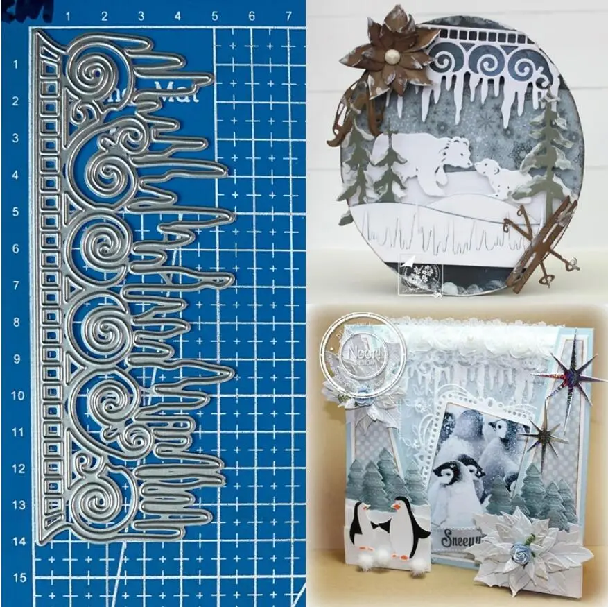 Icicle border metal cutting dies scrapbooking embossing paper card stencil craft