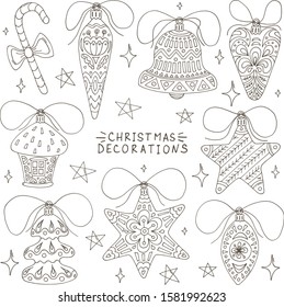 Coloring page outline cartoon cute christmas stock vector royalty free