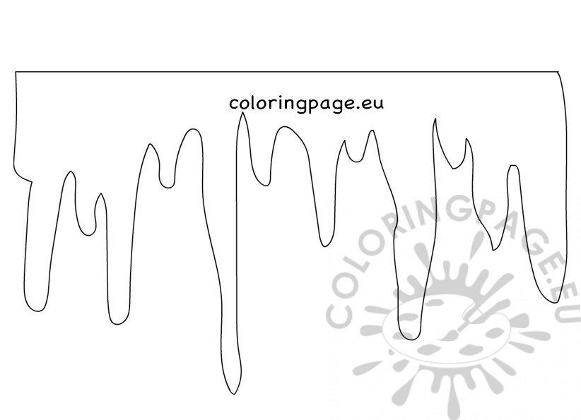 Icicle window border decoration template coloring page