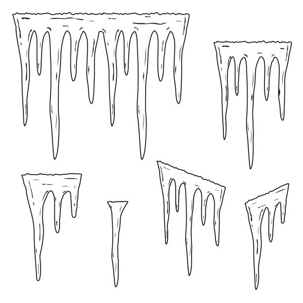 Hanging icicles drawing stock illustrations royalty