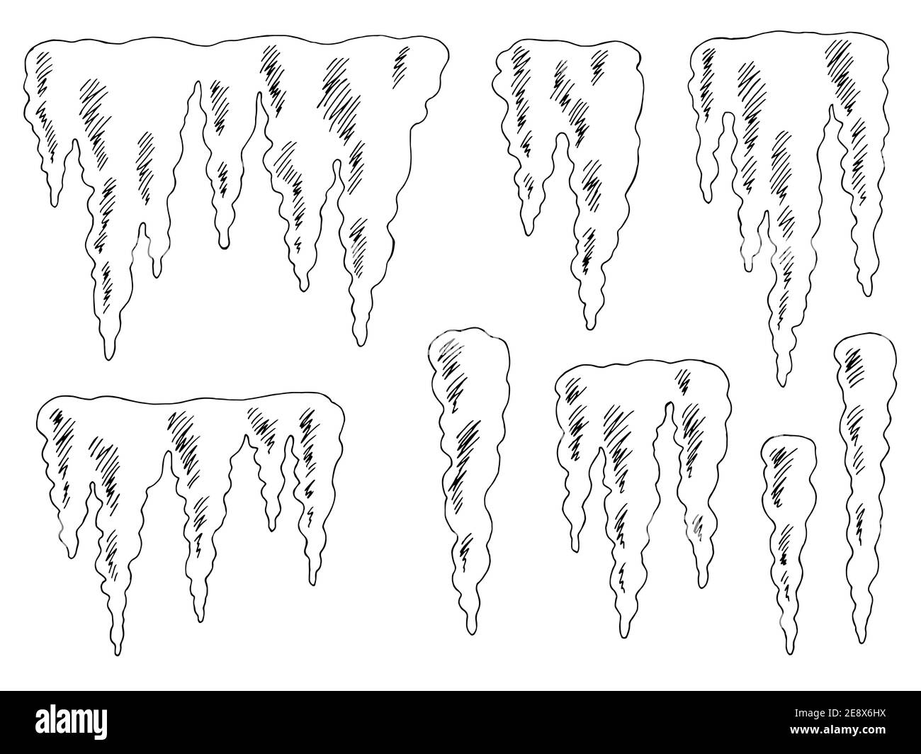 Cartoon icicle black and white stock photos images