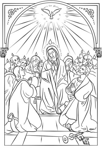 Pentecost icon coloring page coloring pages catholic coloring printable coloring pages