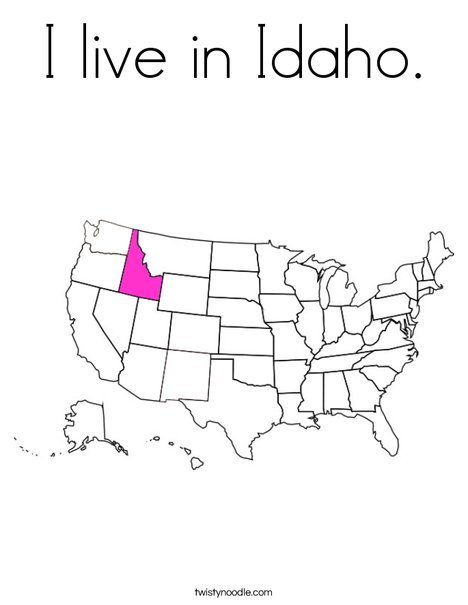 I live in idaho coloring page