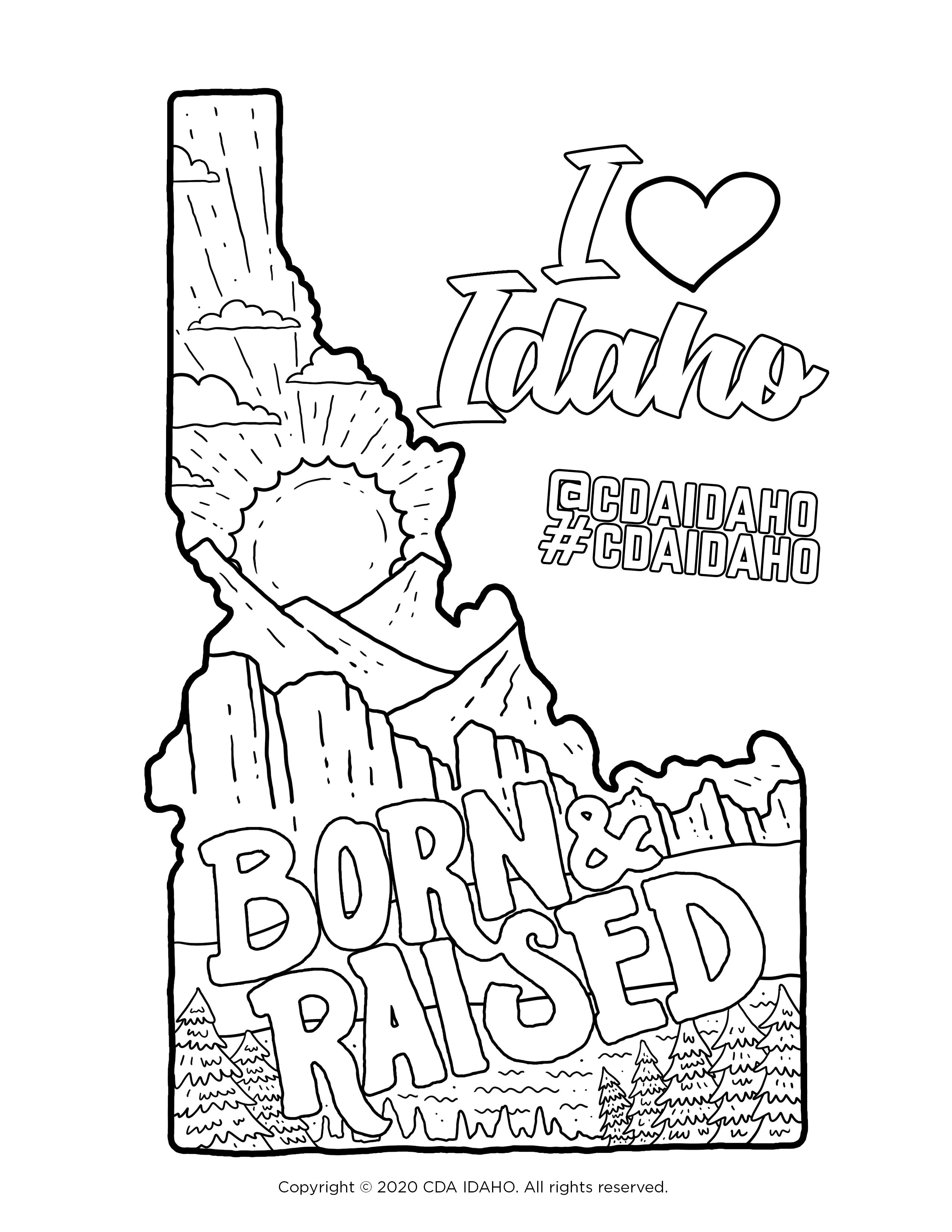 Coloring pages â cda idaho clothing pany