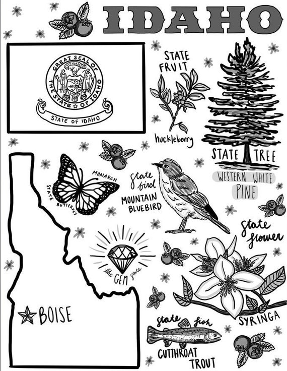 Idaho coloring page