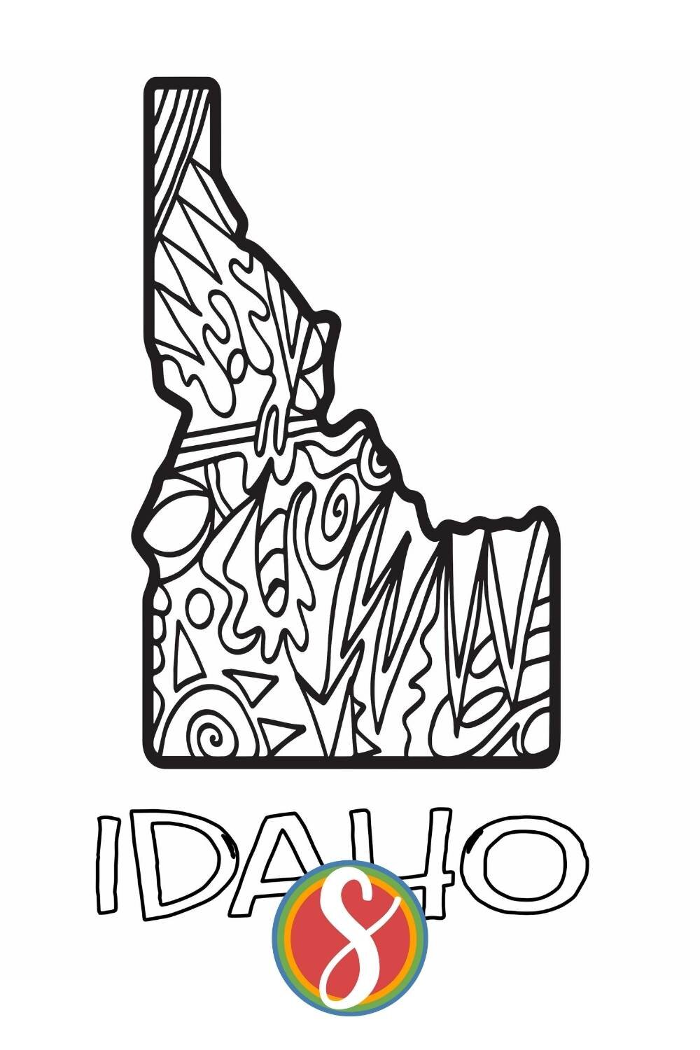 Free idaho coloring pages â stevie doodles