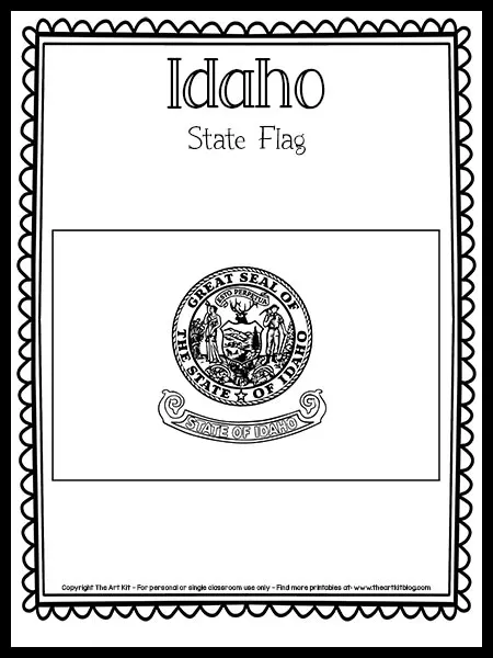 Idaho state flag coloring page free printable â the art kit