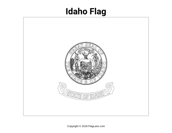 Free idaho flag coloring page