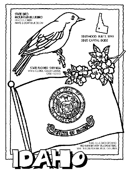 Idaho on crayola state symbols coloring pages flag coloring pages