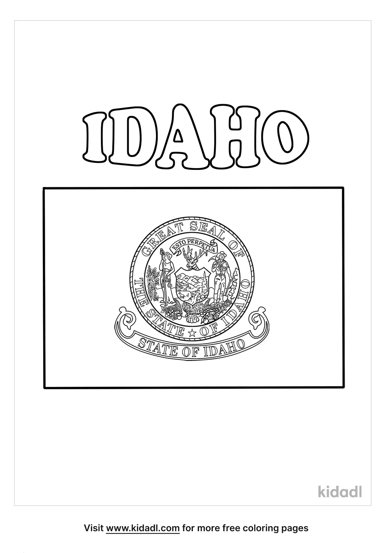 Free idaho state flag coloring page coloring page printables