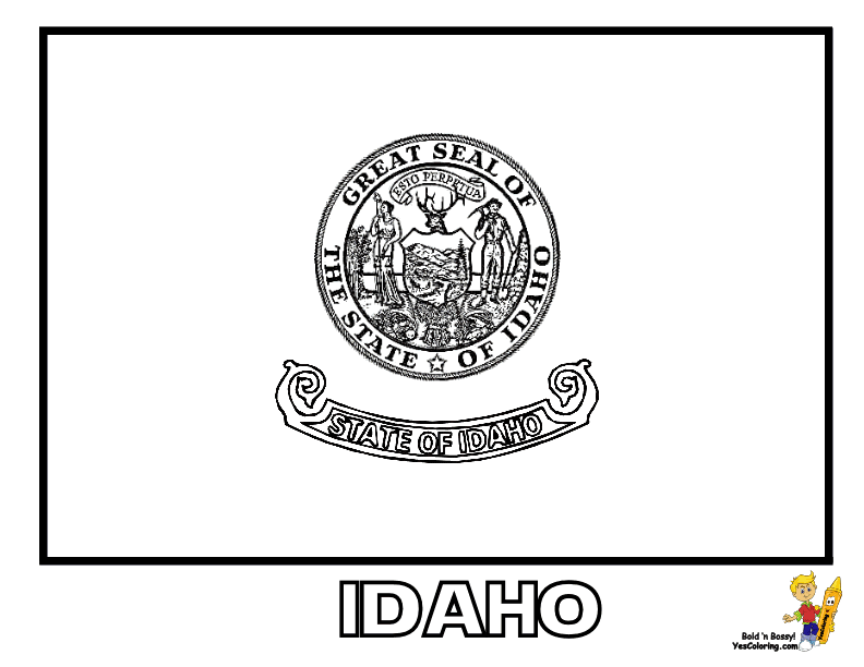 Idaho flag easy drawing