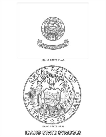 Idaho state symbols coloring page free printable coloring pages