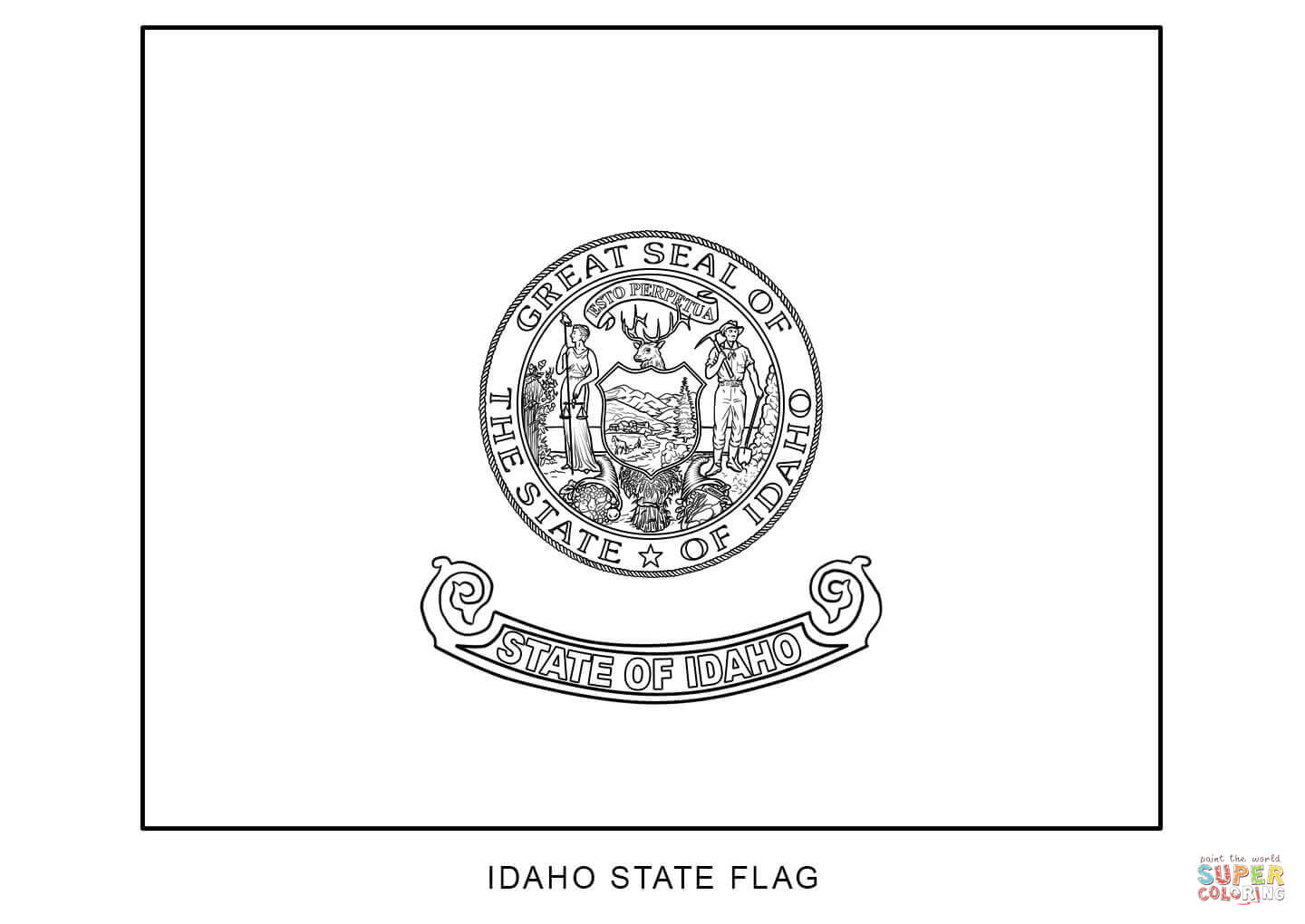 Flag of idaho coloring page free printable coloring pages