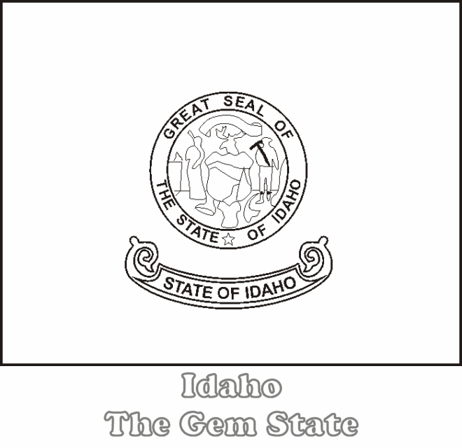 Large printable idaho state flag to color from