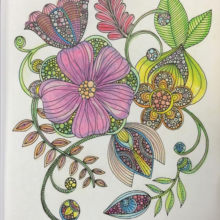 Finished coloring page colored entirely with tombow yo