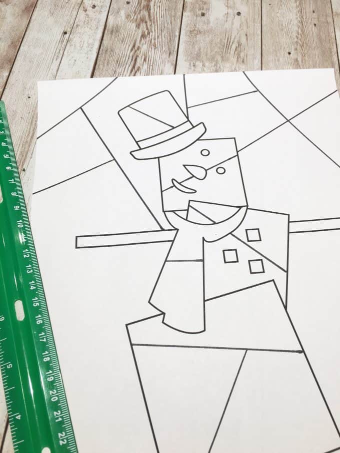 Picasso snowman art activity