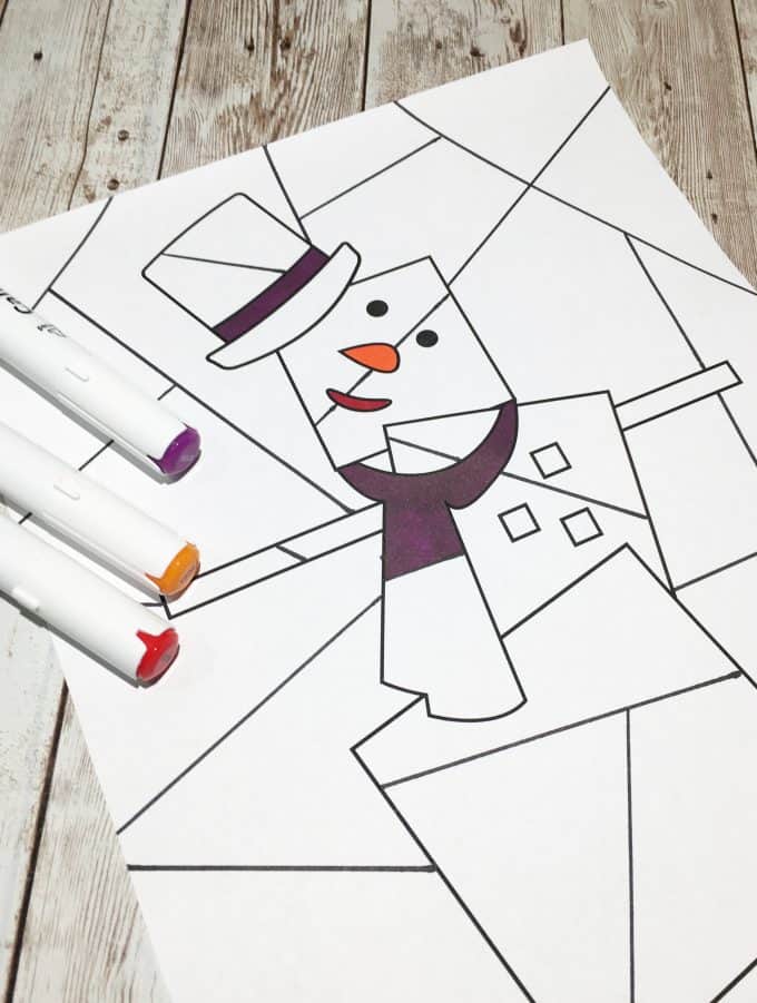 Picasso snowman art activity