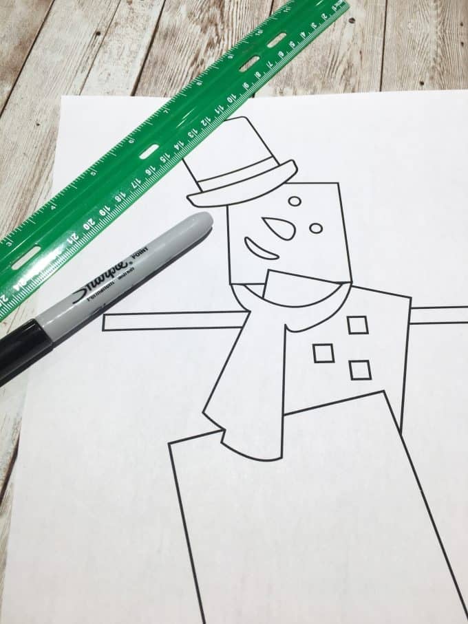 Picasso snowman art activity