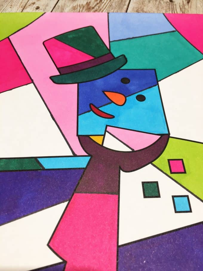 Picasso snowman art activity