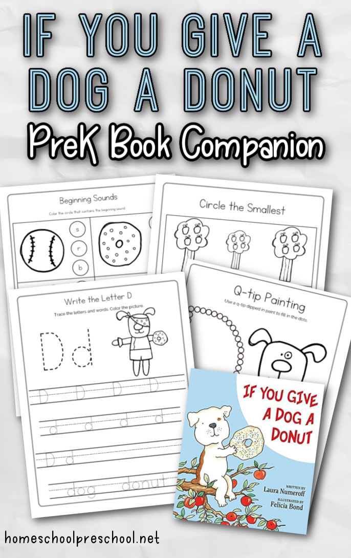 Enjoy storytime fun with if you give a dog a donut free printables