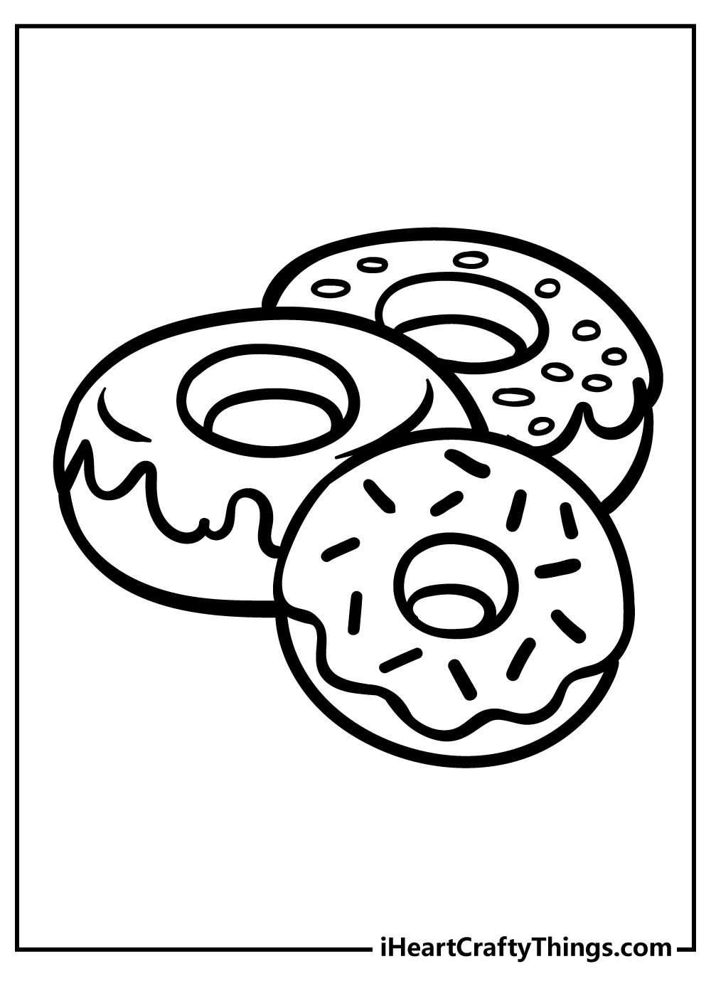 Donut coloring pages free printables